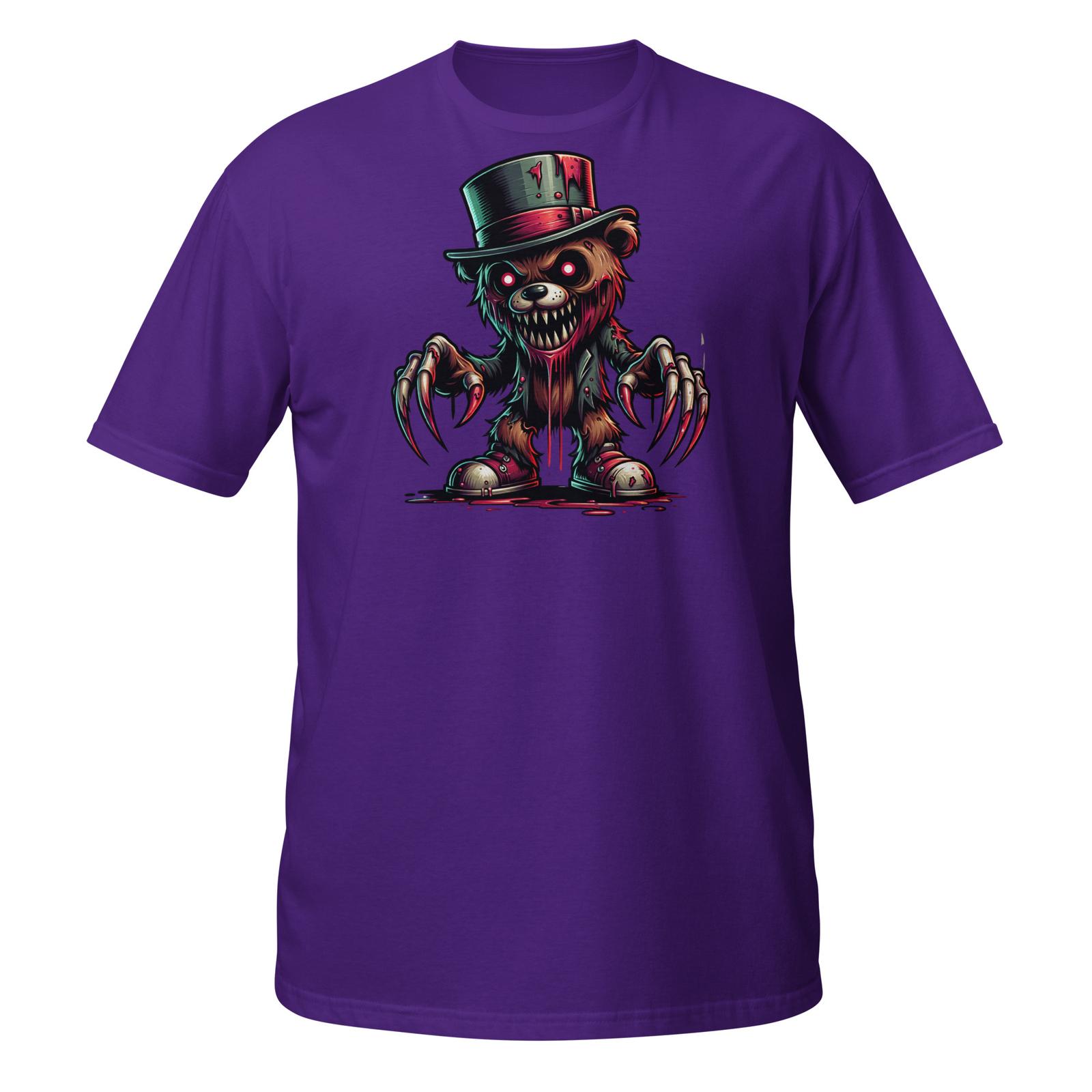 Bloody Teddy Bear T-Shirt | Killer Bear in Top Hat | Horror Cartoon Tee S разноцветный