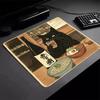 Black Cat Eating Ramen Mouse Pad Small Laptop Computer Office Table Mats PC Gaming Esports MousePad HD Non-Slip Rubber Desk Mat