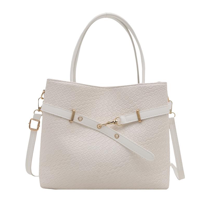 2025 Spring and Summer New Women's Bags Fashion Woven Pattern Shoulder Tote Bag Commuter Messenger Bag Retro Backpack Trend Women