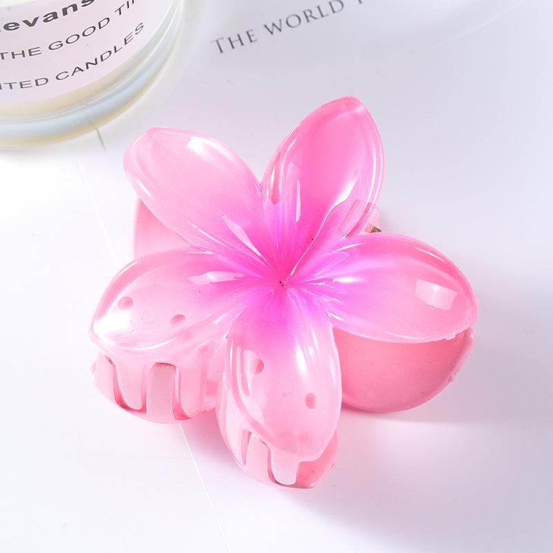 7cm Frangipani Hair Claw Clip - Colorful, Versatile Updo & Ponytail Accessory