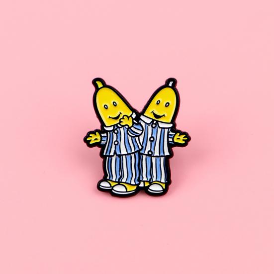 Zinc Alloy Brooch Pin Man Shape Cartoon Banana Lapel