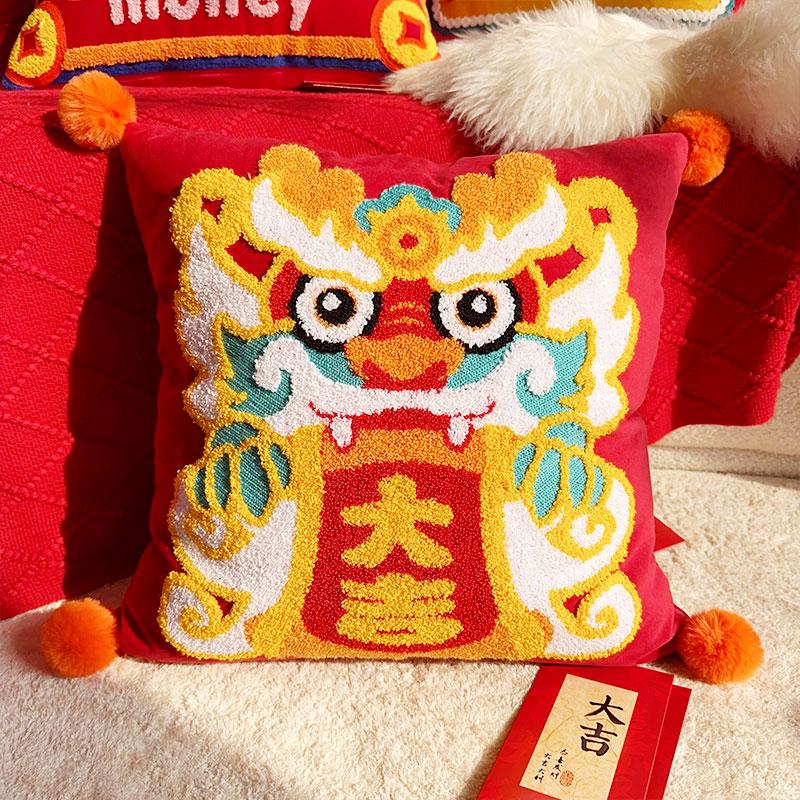 Embroidery Velvet Cushion Cover Luxury European Pillow Cover Gold PillowCase Geometry Home Decorative Sofa Throw Pillow