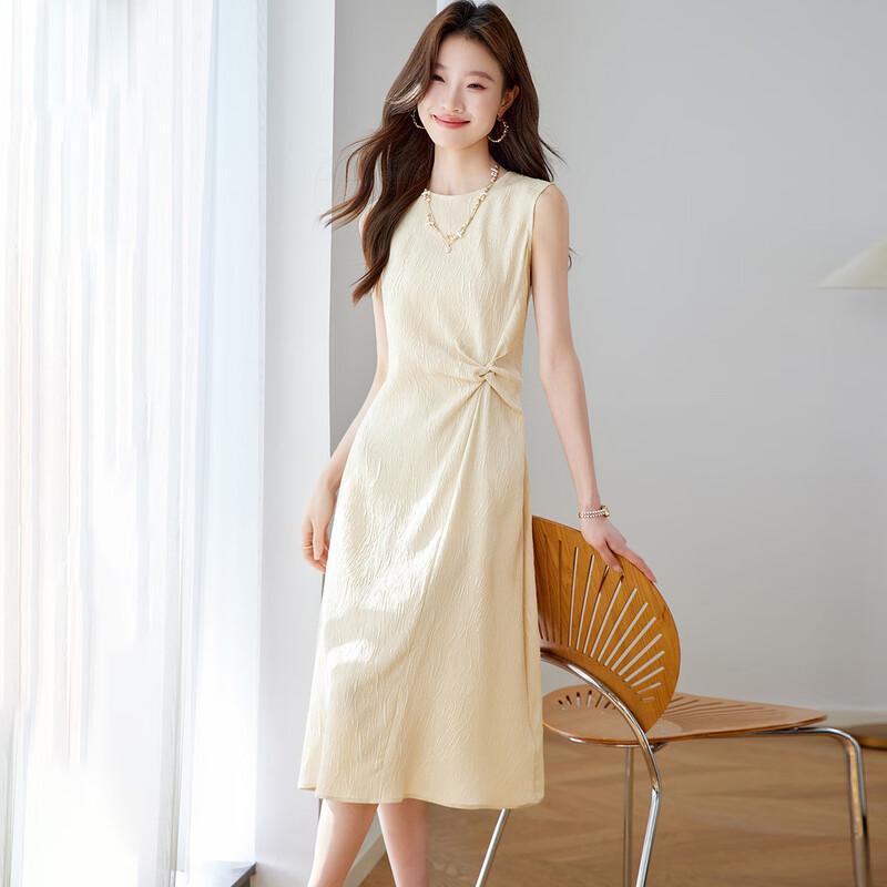 Srcr 19 Momme Stretch Mulberry Silk Crepe Elegant Slimming Dress XL