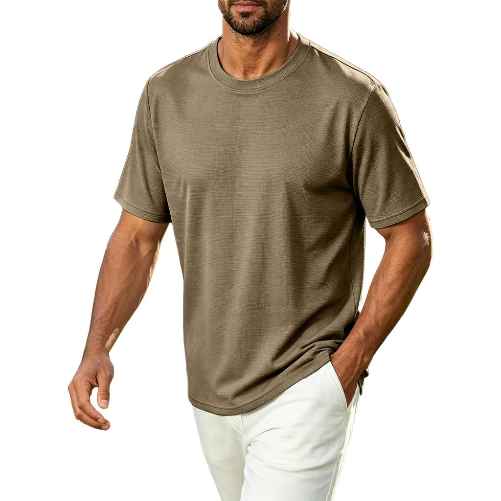 Men's Casual Crew Neck T Shirt Breathable Quick Dry Short Sleeve Athletic Tee Lightweight Comfortable Fabric for Outdoor Sports