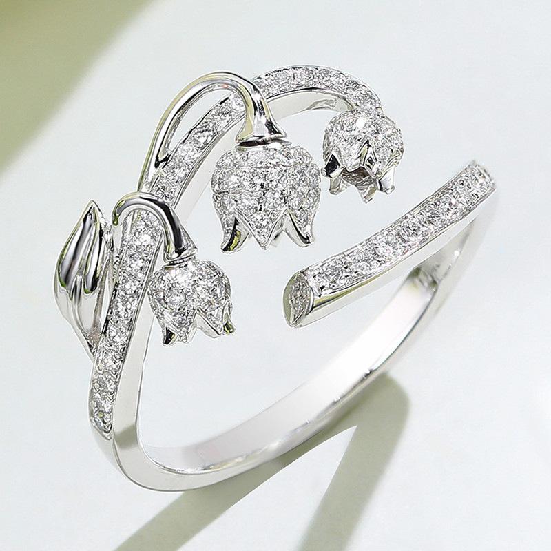 Rose Bud Three-Dimensional Open Ring, Light Luxury, Exquisite And Beautiful Design, Adjustable Seiko Ring