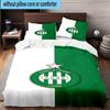 3PCS Green Saint-Etienne Football  Bedding Set,Including 1pc Duvet Cover And 2pcs Pillowcases Perfect for Bedroom, Dormitory, Fan Christmas Gift