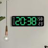 Wall-Mount/Desk Digital Clock, Time/Week/Temp/Humidity, Multi-Color LED, Brightness Adjustable LED Table Alarm Clock 12/24H
