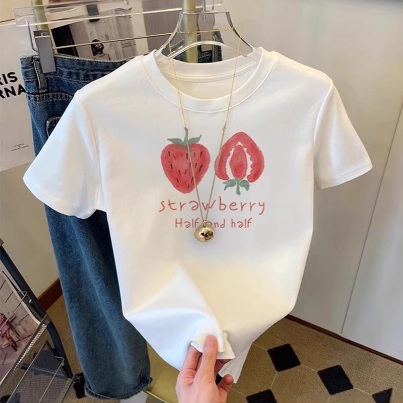 

2025Принт Футболка с коротким рукавом большого размера для женщин Летняя свободная женская футболка Высокое качество Узор с буквами CCXX229 XXL белый