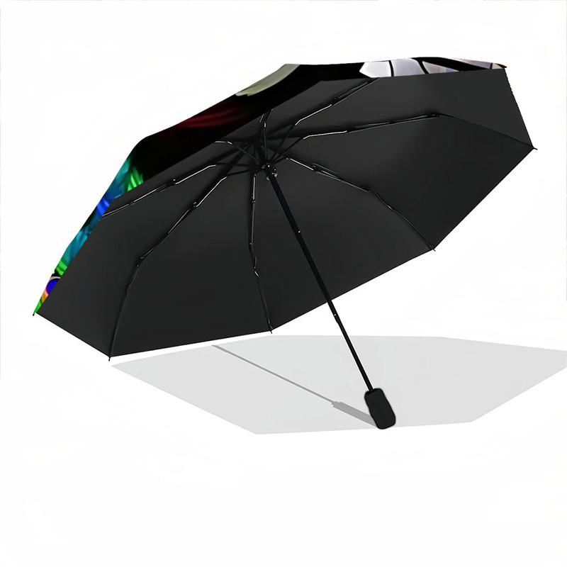 1pc Peacock Spreading Its Tail Pattern Automatic Folding Umbrella, Lightweight Retractable Compact Travel Umbrella, 8-Rib Sturdy Frame137