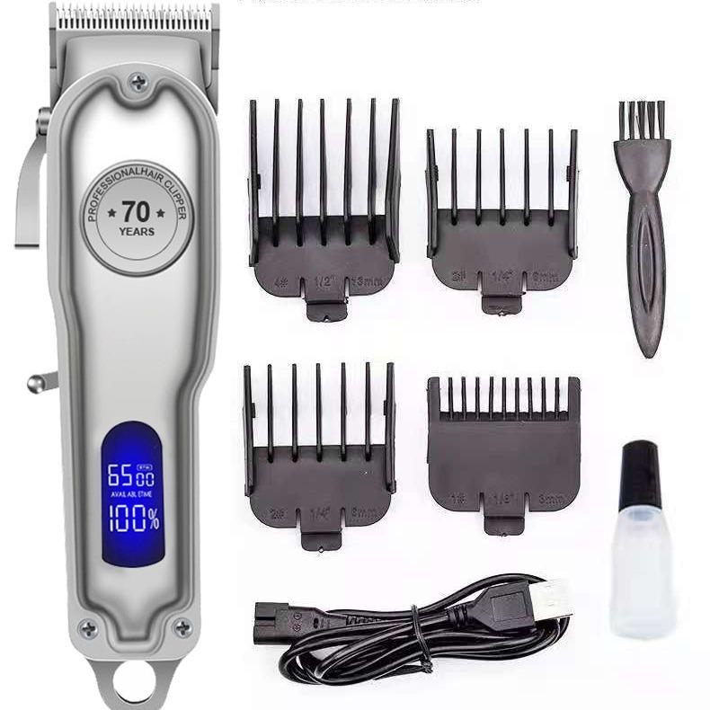 Rechargeable Retro Oil Head Hair Clipper: Cross-Border Electric Clipper for Bald Heads and Hair Carving.