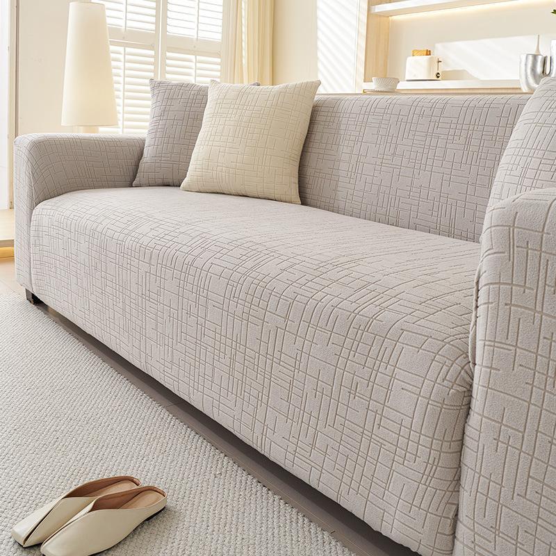 Retro Style Thickened Polar Fleece Sofa Cover New Anti Slip Elastic Sofa Cover All Inclusive Universal Cover