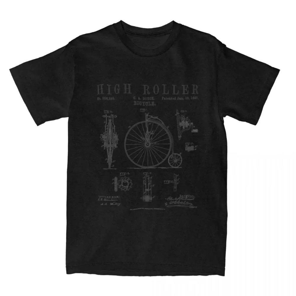 Vintage High Wheel Bicycle Drawing T Shirts Apparel for Men Women  Retro Bike Penny Farthing Tee Shirt Short Sleeve