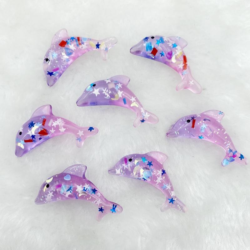 New pattern 12Pcs/lot Cute Resin Dolphin rhinestone Miniature Figurine DIY Kids Hair Bow Accessories Scrapbooking Craft