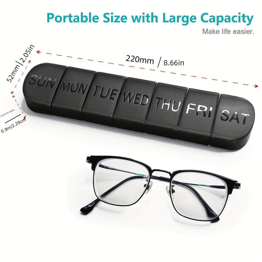 Portable Weekly Pill Box 7-Day Medication Dispenser Large Capacity Vitamin Box Individually Storage Sealed Long Pill Organizer