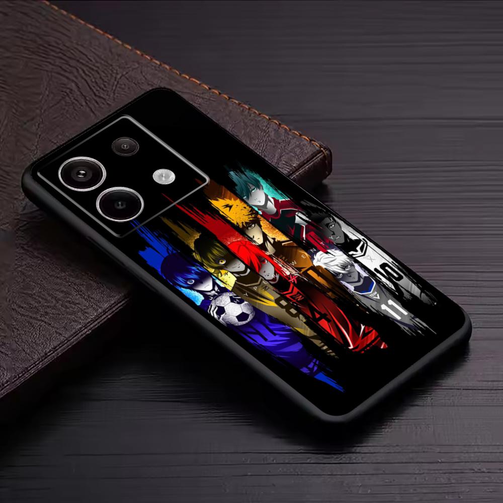 Anime B-Blue L-Lock Pfp Phone Case For Redmi Note 14 13 12 11 Pro Plus S 5G 14C A3 Soft Black Phone Cover