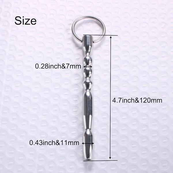 Hollow Beads Jewelry with Ring Stainless Steel Male Tube Plug