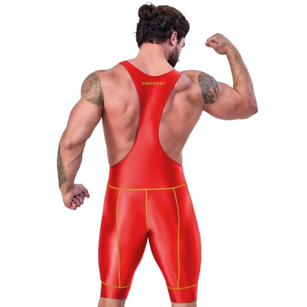 AMORESY Octavian Series Cycling Bibs, 5-Dimensional Spandex Bib Pants with Shock Absorption (M, Daehong)