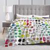 BFDI All Characters (Transparent) Blankets Soft Warm Flannel Throw Blanket Bedding for Bed Living Room Picnic Travel Home Couch
