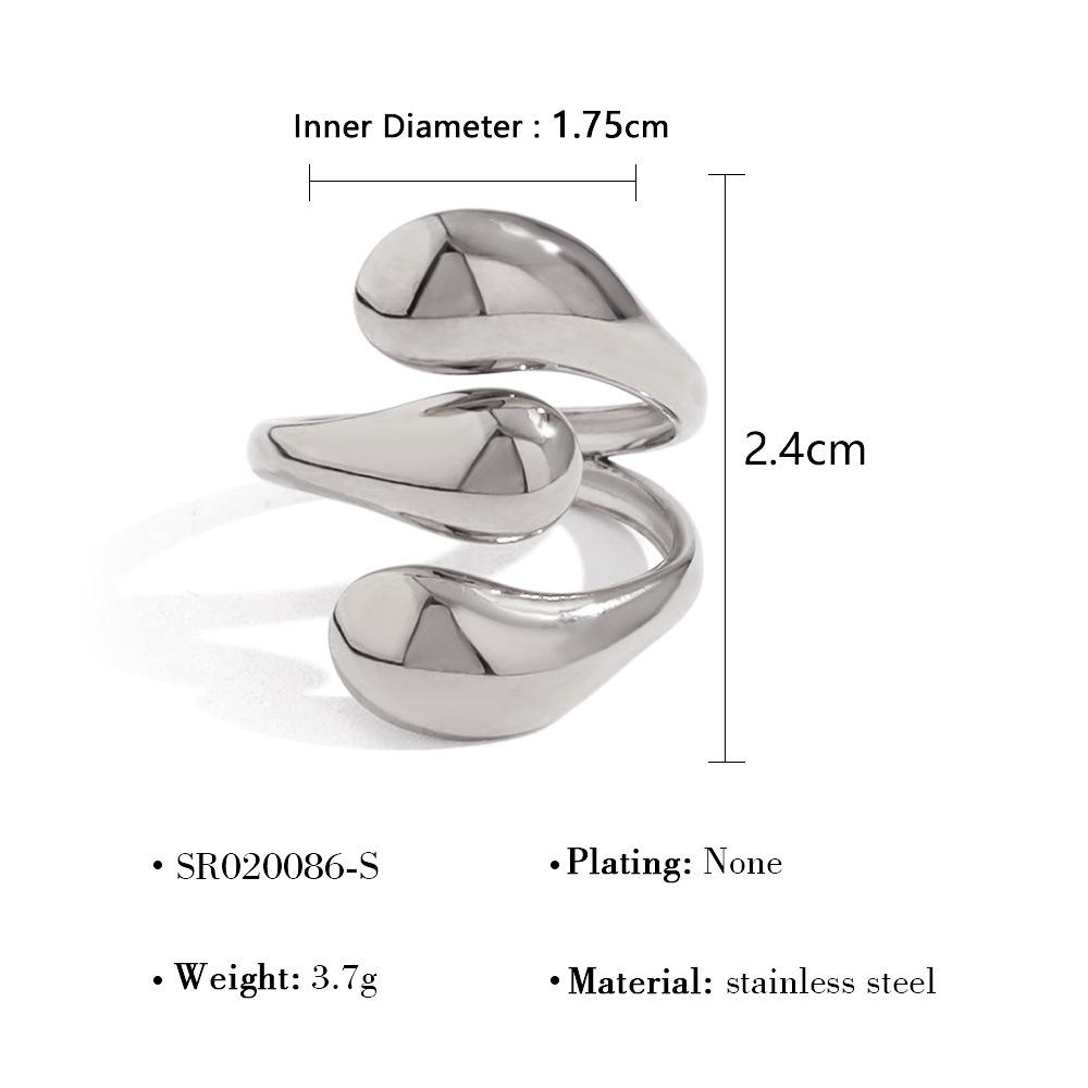18K Gold Nicht verblassend Leichter Luxus High-End Lava Edelstahl Offener Ring Damenring Ring Ring