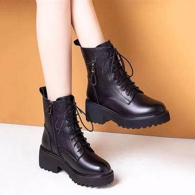 European American Minimalist Short Boots New Plush Anti Slip Side Zipper Warm Snow Boots Platform Shoes