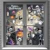 Halloweenská statická okenní dekorace 3D Kostlivec Netopýr Dýně Samolepky na okna Party potřeby