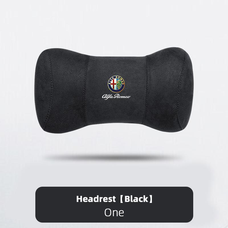 GLSRA1 Alfa Romeo Car Seat Head Support Suede Memory Cotton Neck Pillow Interior Accessories For Spider 4C 159 Giulia Giulietta Tonale