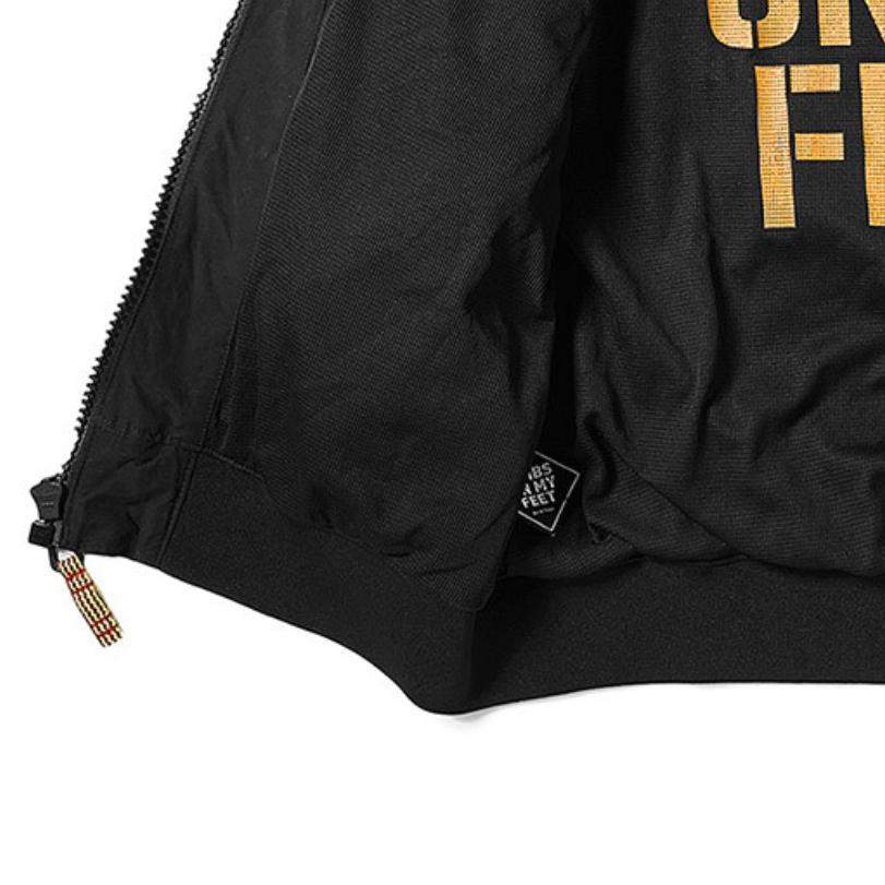 Timberland Logo Embroidered Zipper Long Sleeve Flight Jacket Men Jackets Black A22U8-001