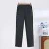 Plus Size Women's Velvet-Soft Elastic Waist Straight-Leg Pants - Warm, Loose Fit for Middle-Aged and Elderly