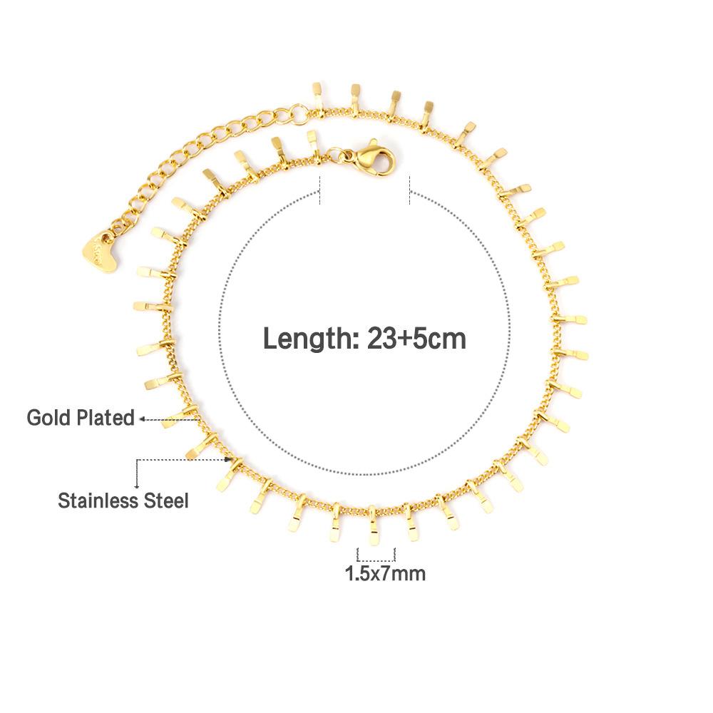 Gold Paperclip Chain Ankle Bracelet Jewelry For Beach Vacation And Summer Holiday