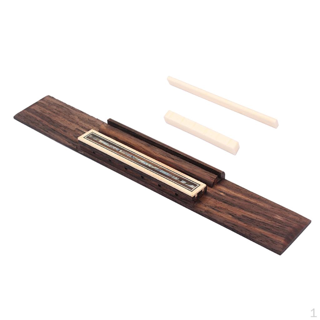 Rosewood Guitar Bridge with Nut Saddle for Acoustic Classical Parts