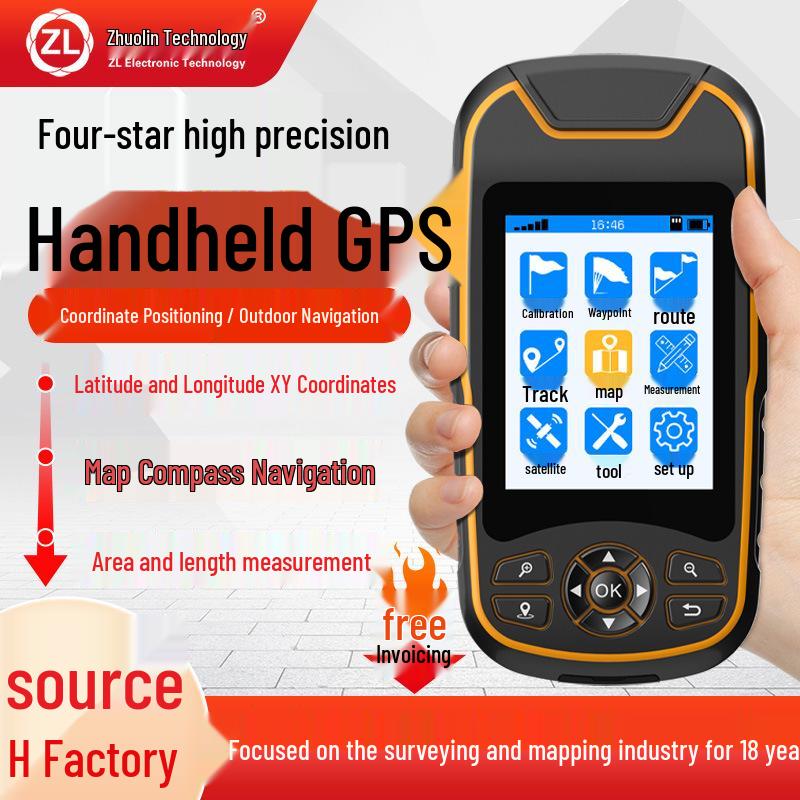 Zhuolin A8 Handheld GPS Navigator: Latitude/Longitude Positioning, BeiDou Compatible, Outdoor and Maritime Use, Coordinate Tracking.