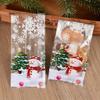 50/100Pcs Plastic Christmas Gifts Bags Snowman Snowflake Pattern Candy Packaging Bags  Home Use