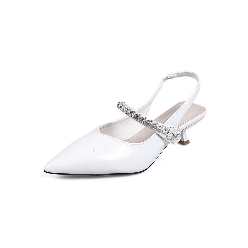 New Pointed-toe Versatile Single Shoes Such As Narrow-heeled Flip-flops