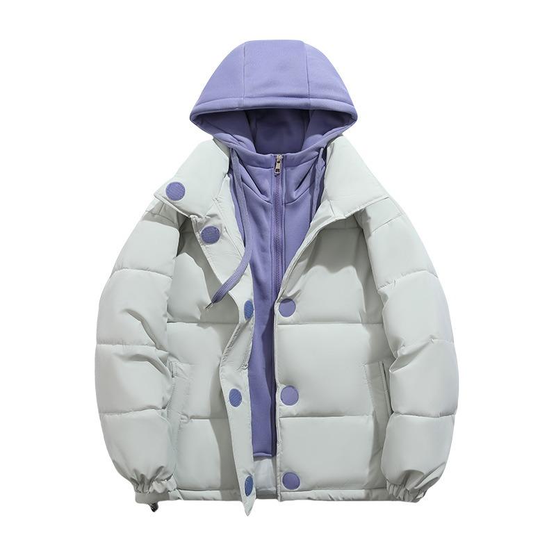 Fake Two-piece Down Cotton-padded Jacket, New Women's Thickened Short Winter Loose Cotton-padded Jacket, Cotton-padded Jacket.