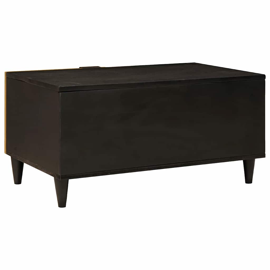 Coffee Table Black and Gold 80 x 50 x 40 cm Engineered Wood
