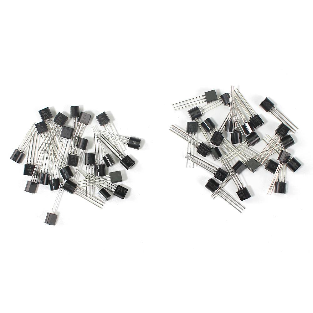 

25PCS* 2N5401 + 25PCS* 2N5551 NPN PNP Transistors Kit TO92 Electronic Component Set