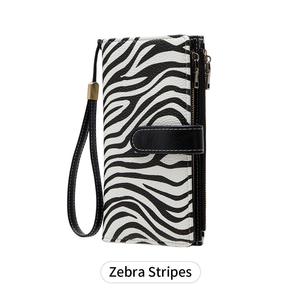 Portofel Lung Triplu RFID, Portofel Retro Multifuncțional pentru Femei, Geantă Plic Portabilă de Mare Capacitate, Culoare Solidă