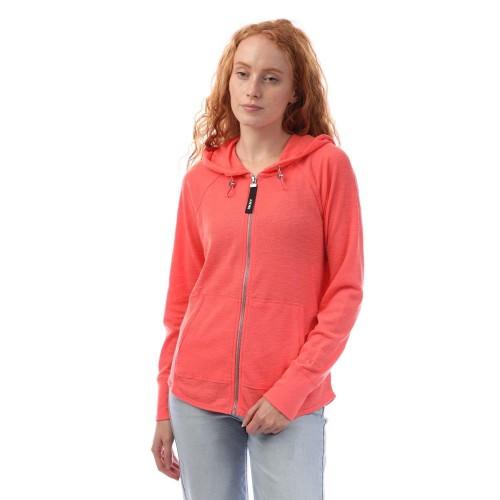 DKNY Womens/Ladies Waffle Knit Slub Full Zip Hoodie