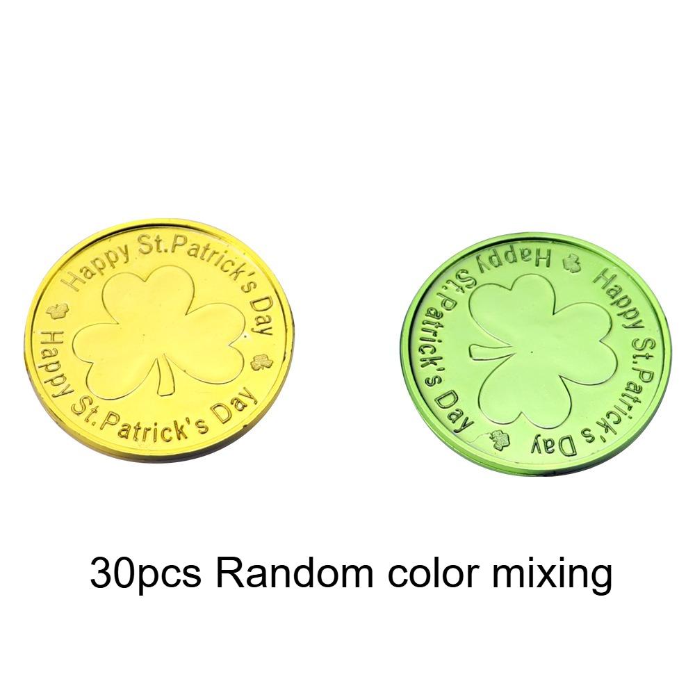 30 Stück Plastik Kleeblatt-Münzen für St. St. Patrick's Day Mit Kleeblättern, Diese Goldenen & Grünen Münzen Kommen mit Kleeblatt