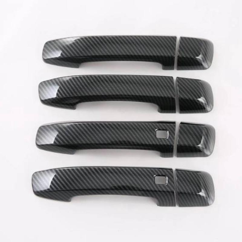 For Kia MOHAVE ABS Carbon Fiber Door Handle Cover Trim Decorator Sticker Exterior Accessories