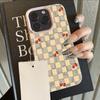 Blue Checkered Cherry Lychee Pattern Phone Case For iPhone 17 16 15 14 13 12 11 Pro Max 17 Air 15 14 Plus X XS XR 16E Soft Cover