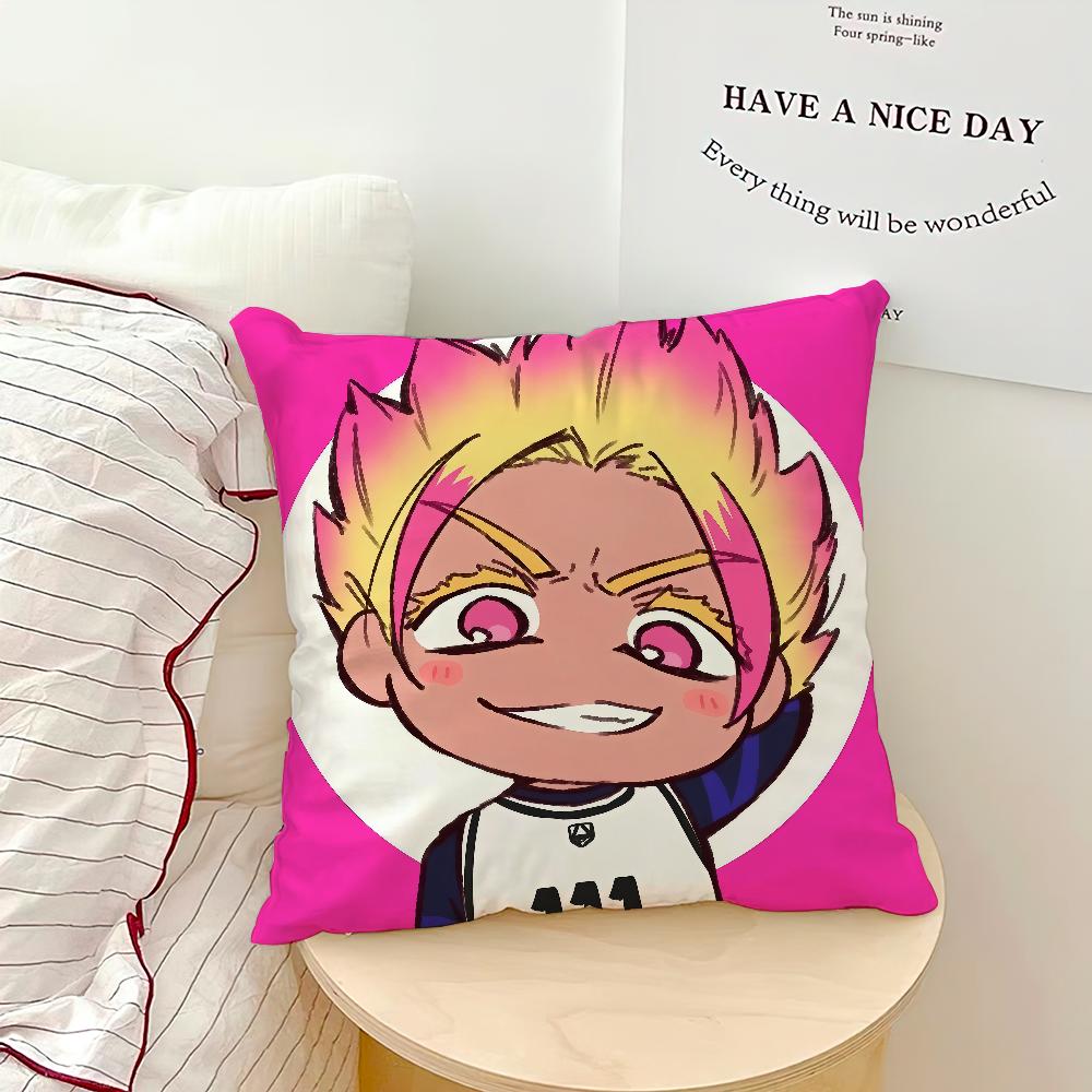 Cushion Art Anime Cover BLUE Comfortable Soft Pillow Case for Sofa l-LOCK Living Room Cool Home Office Decor Protective Covers