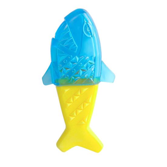 Summer Pet Cooling Chew Toy Freezable Textured Ring Shark Bone Ice Stick Cube Puppy Toy Water Filling Dog Teeth Cleaning Toy