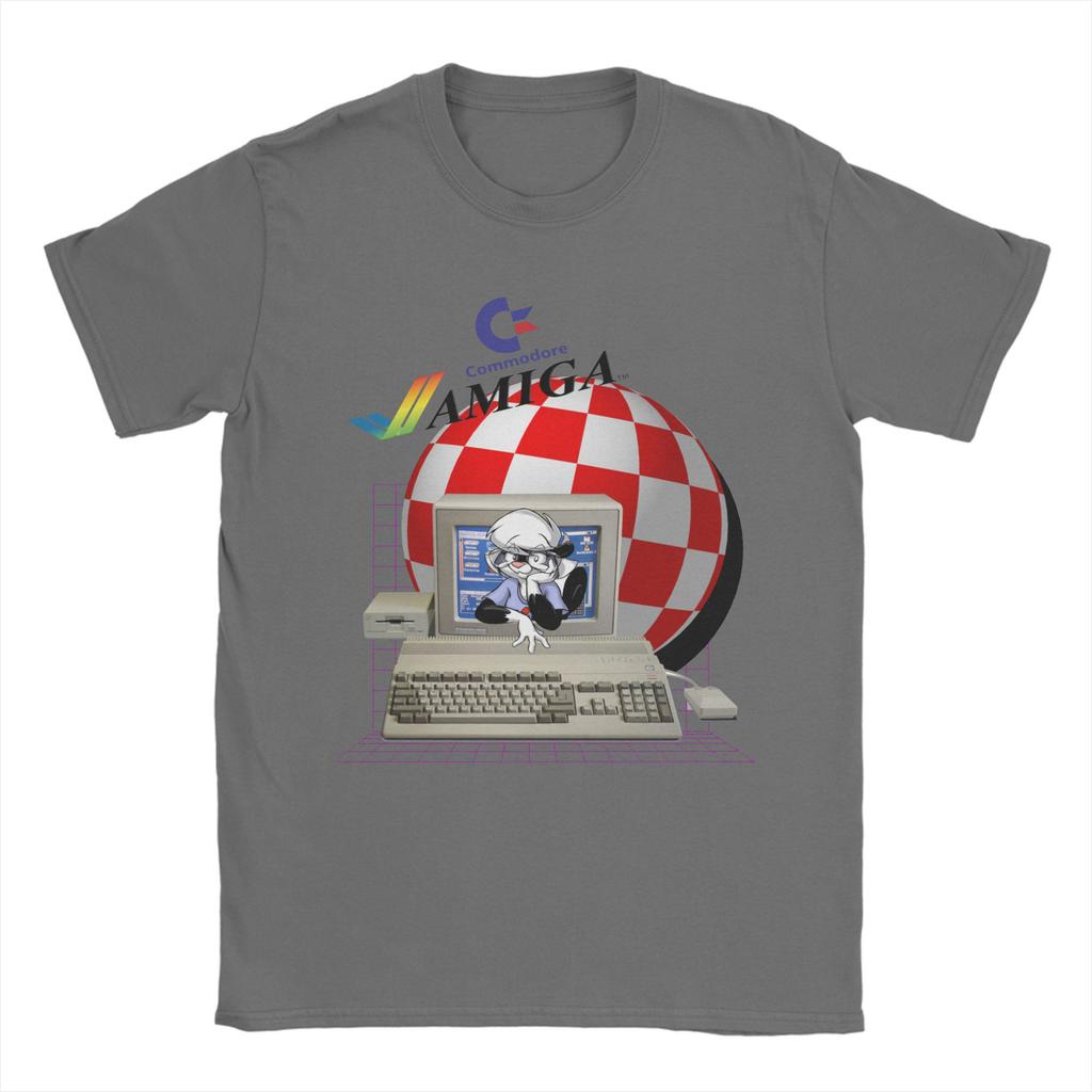 C64 Amiga T-Shirt für Herren Damen Commodore 64 Retro Computer Geek Nerd Vintage Reine Baumwoll-Tees Rundhals Kurzarm T-Shirt