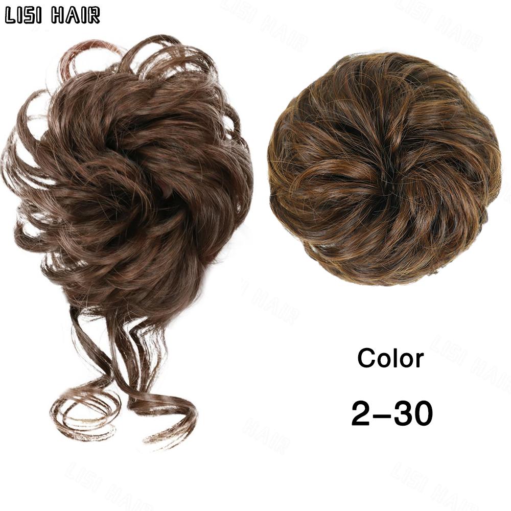 MERISIHAIR Synthetisch, 2 Stile, klassisch, zerzaust, Hochsteckfrisur, elastisch, unordentlicher Dutt, Haargummis, gefälschter Haarknoten, Donut, Pferdeschwanz, Haarknoten, Zubehör für Frauen, den täglichen Gebrauch