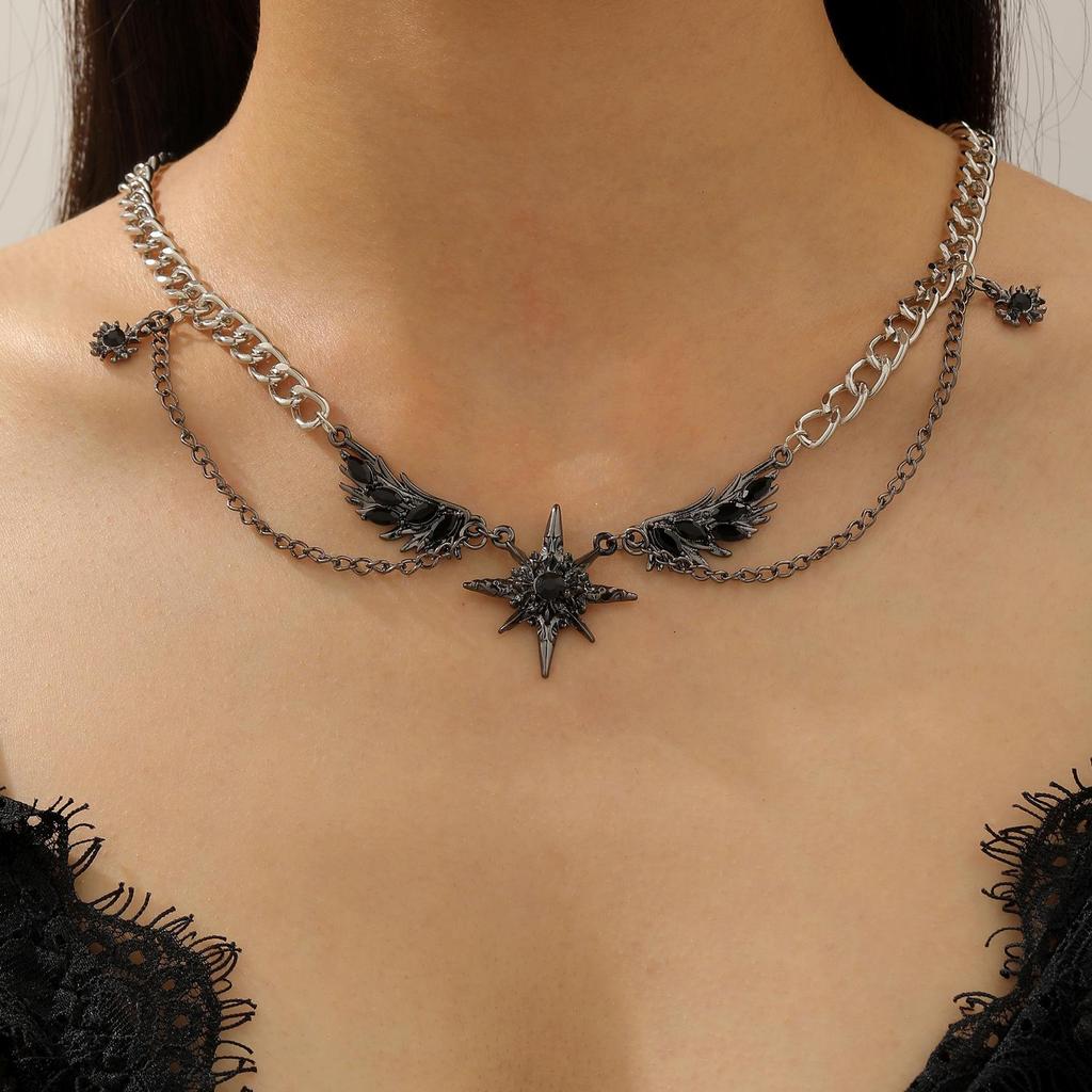 Y2K Spicy Sweet Girl Leather Choker: Cross Ultra-Short, Heavy-Duty Chain Collar