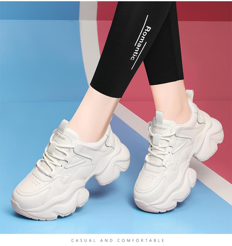 Damen Schwarze Dad Shoes, Herbst/Winter 2025, Dicke Sohle, Modische Höhenverstärkung mit Plus-Samt, Kleine Füße Lässige Sneaker.