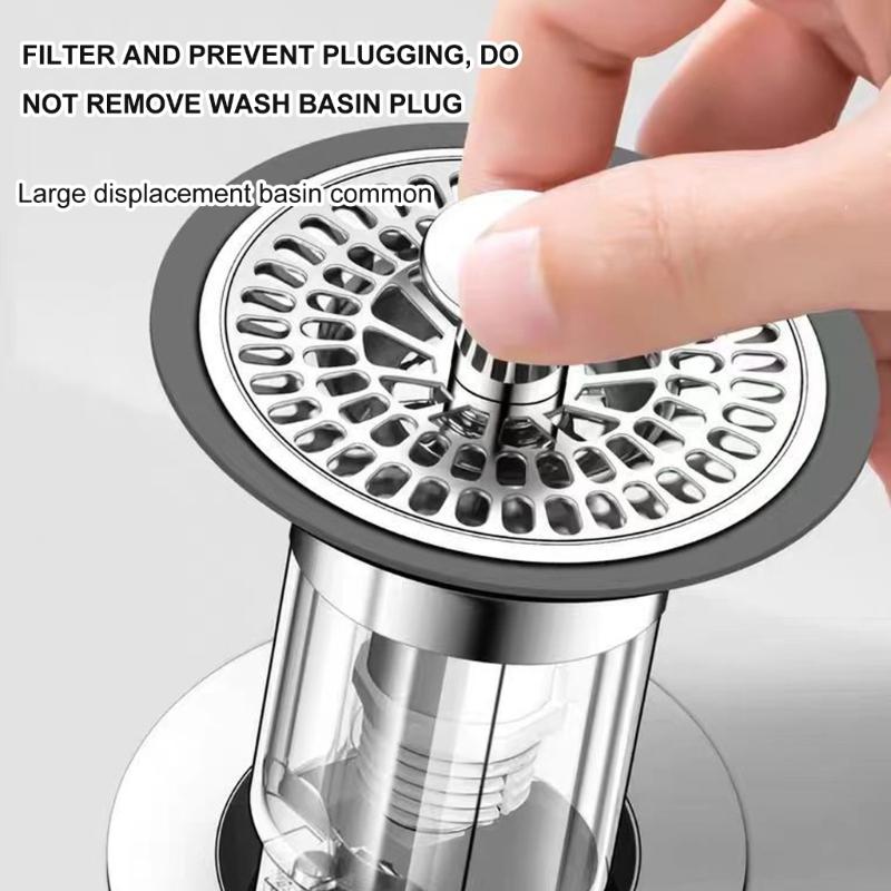 Washbasins Sink Drain Stopper Bathtubs Plug Anticlogging Drain Filter Drain Hair Catcher for Bathroom Kitchen Enduring