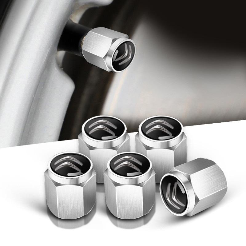 5PCS Auto Emblem Metal Car Badge Wheel Tire Air Valve Caps Stem Cove For Citroen C2 C3 C4 grand picasso C3-XR Car Accessories sdcr63