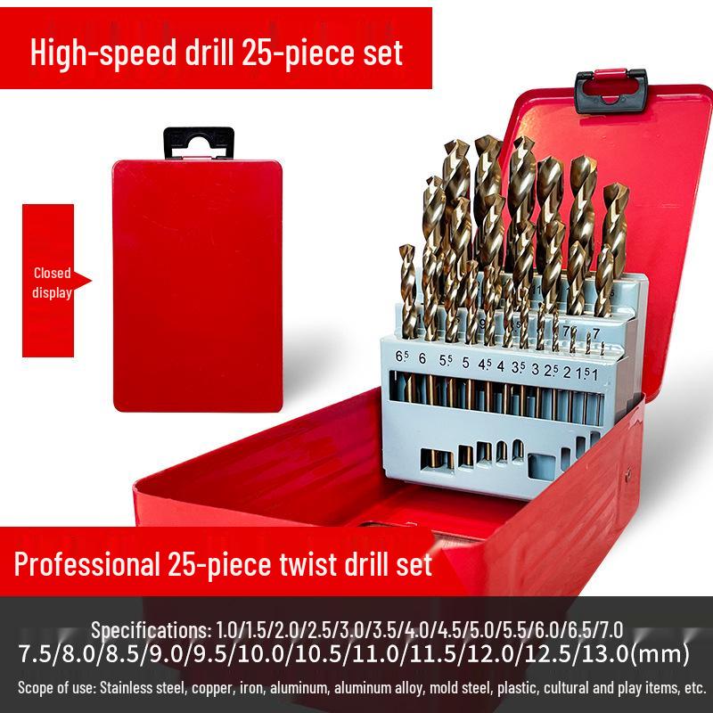 Set di punte da trapano HSS M35 al Cobalto per Legno, Metallo, Acciaio Inossidabile - Alta Durezza